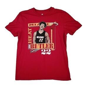 Miami Heat Jimmy Butler T Shirt Adult L 22 Basketball Red Mens